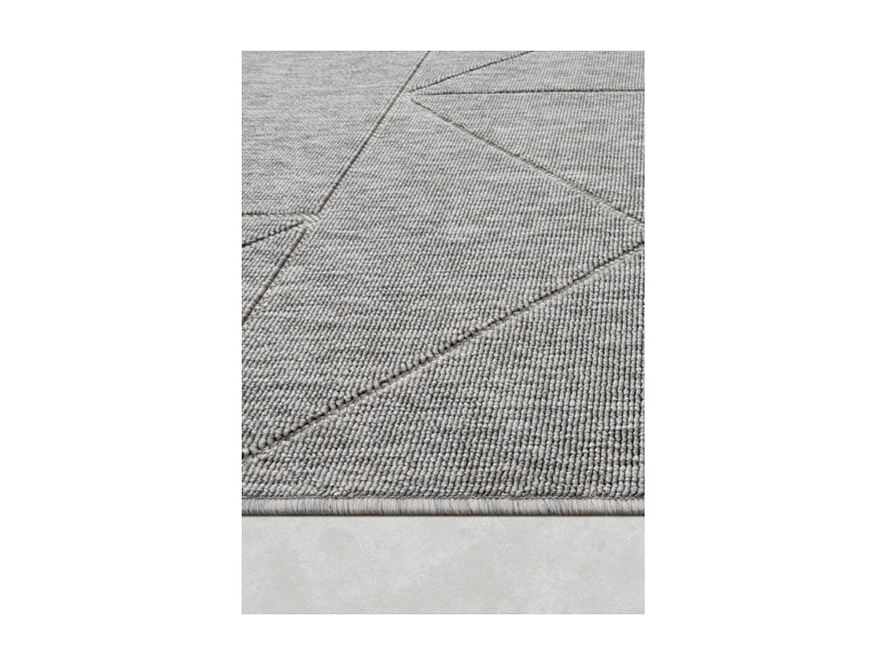 Tapis extérieur intérieur géométrique BODRUM 26 Gris 160*230