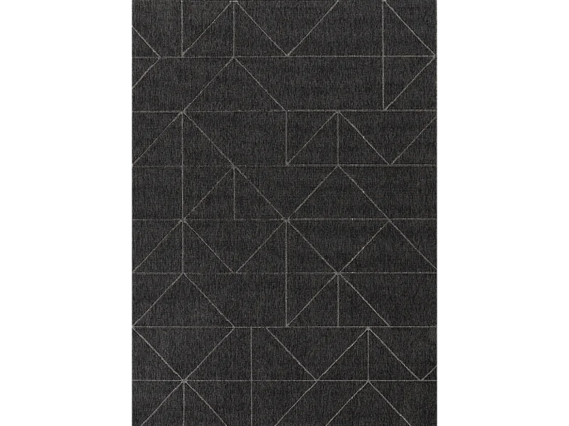 Tapis extérieur intérieur géométrique BODRUM 26 Noir 160*230