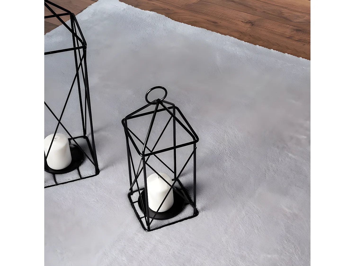 Tapis uni gris clair lavable doux  - LOFT 240*340