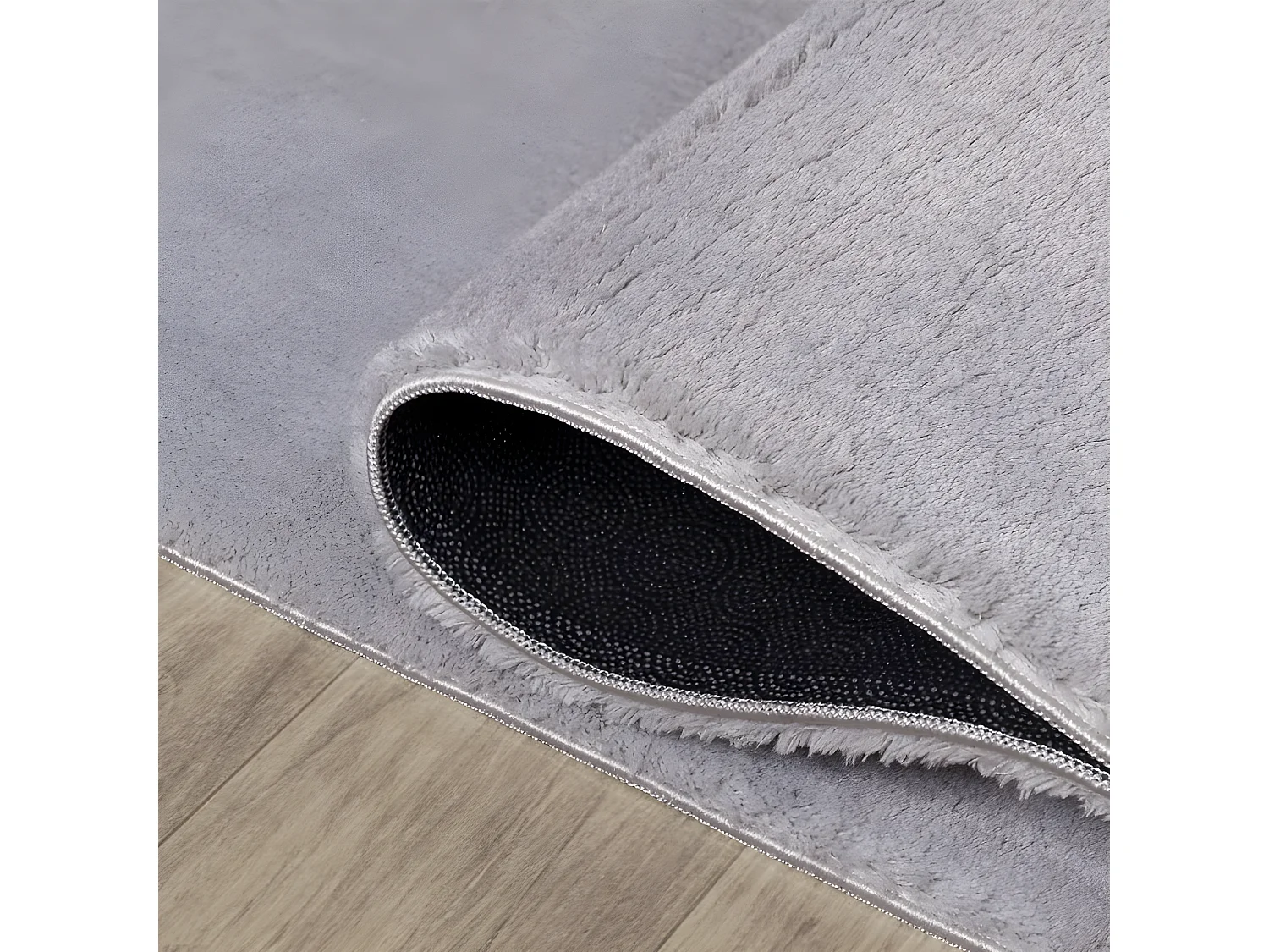 Tapis uni gris clair lavable doux  - LOFT 240*340