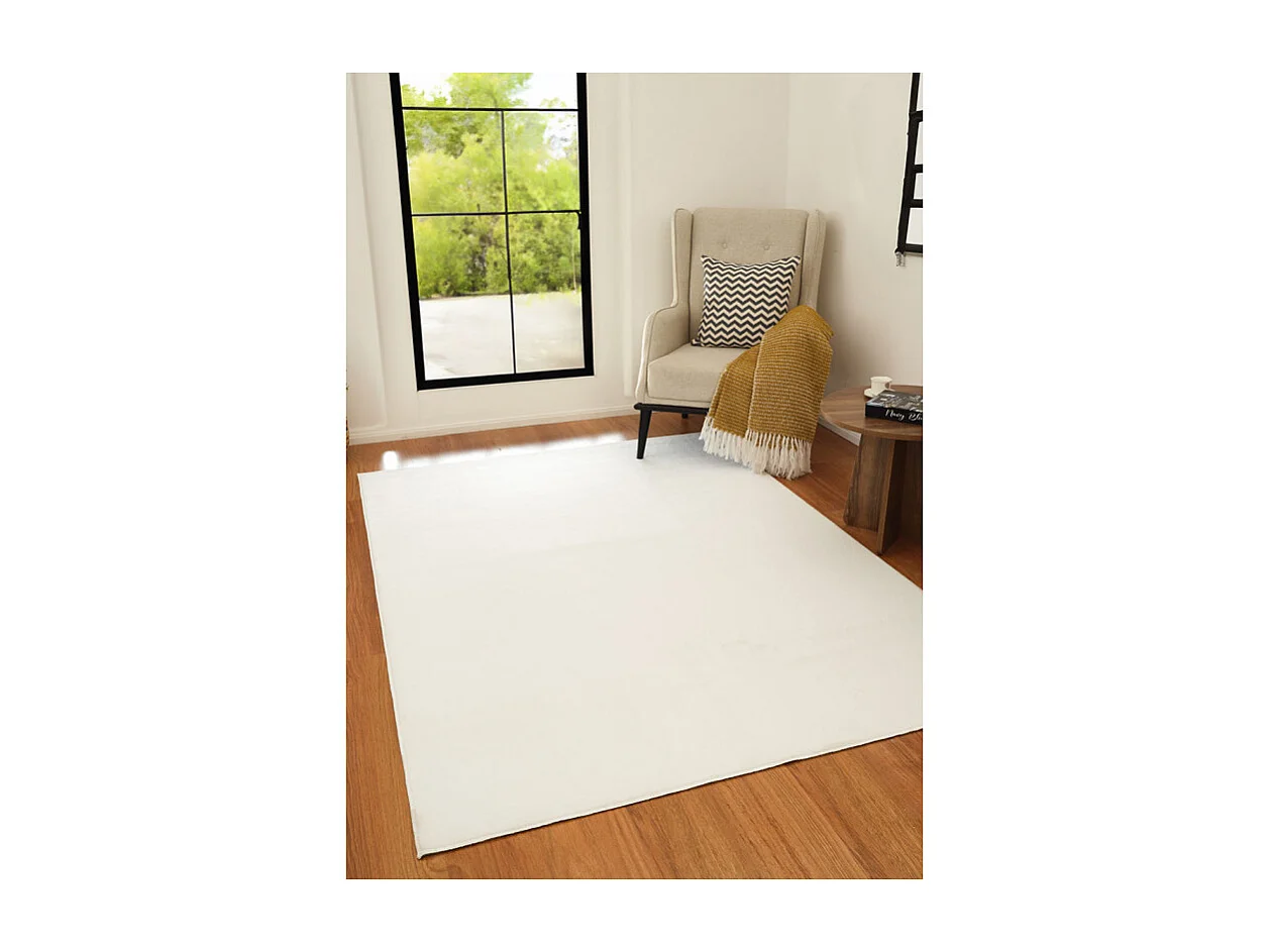 Tapis lavable uni - VEGAS Blanc 200*290