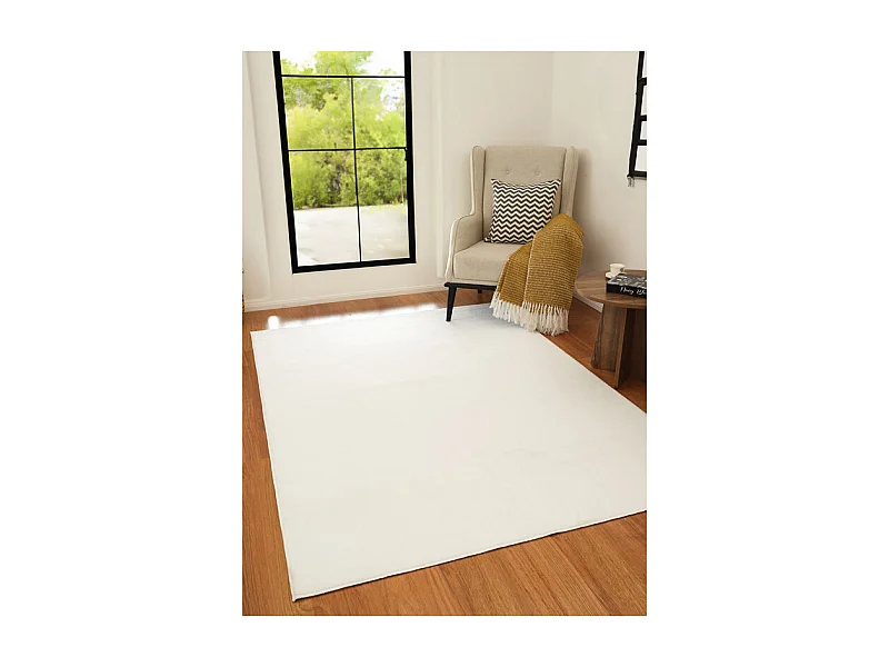Tapis lavable uni - VEGAS Blanc 200*290