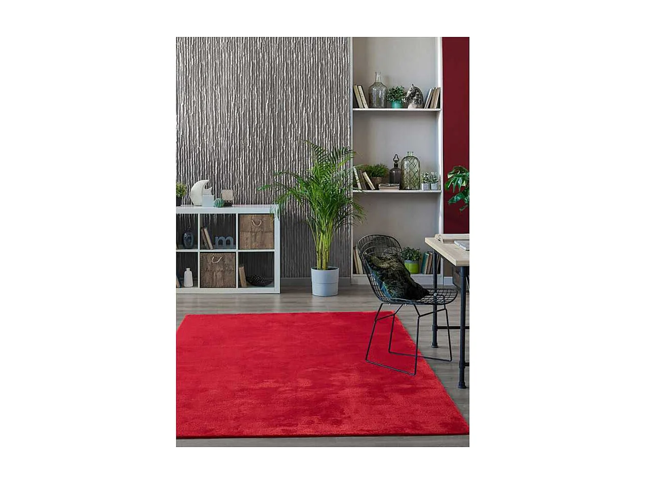 Tapis uni lavable doux - LOFT Rouge 120*170