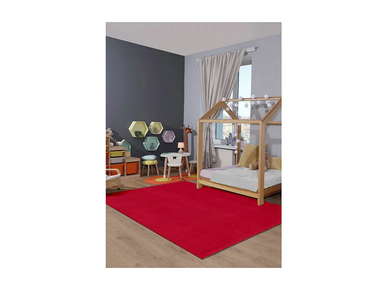 Tapis uni lavable doux - LOFT Rouge 120*170