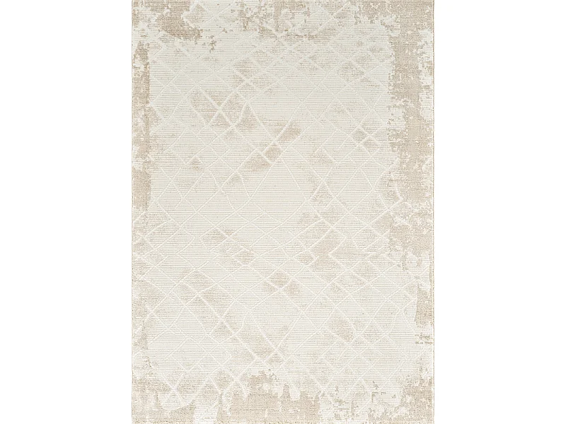 Tapis abstrait crème beige - TUNIS 15 Crème 80*150