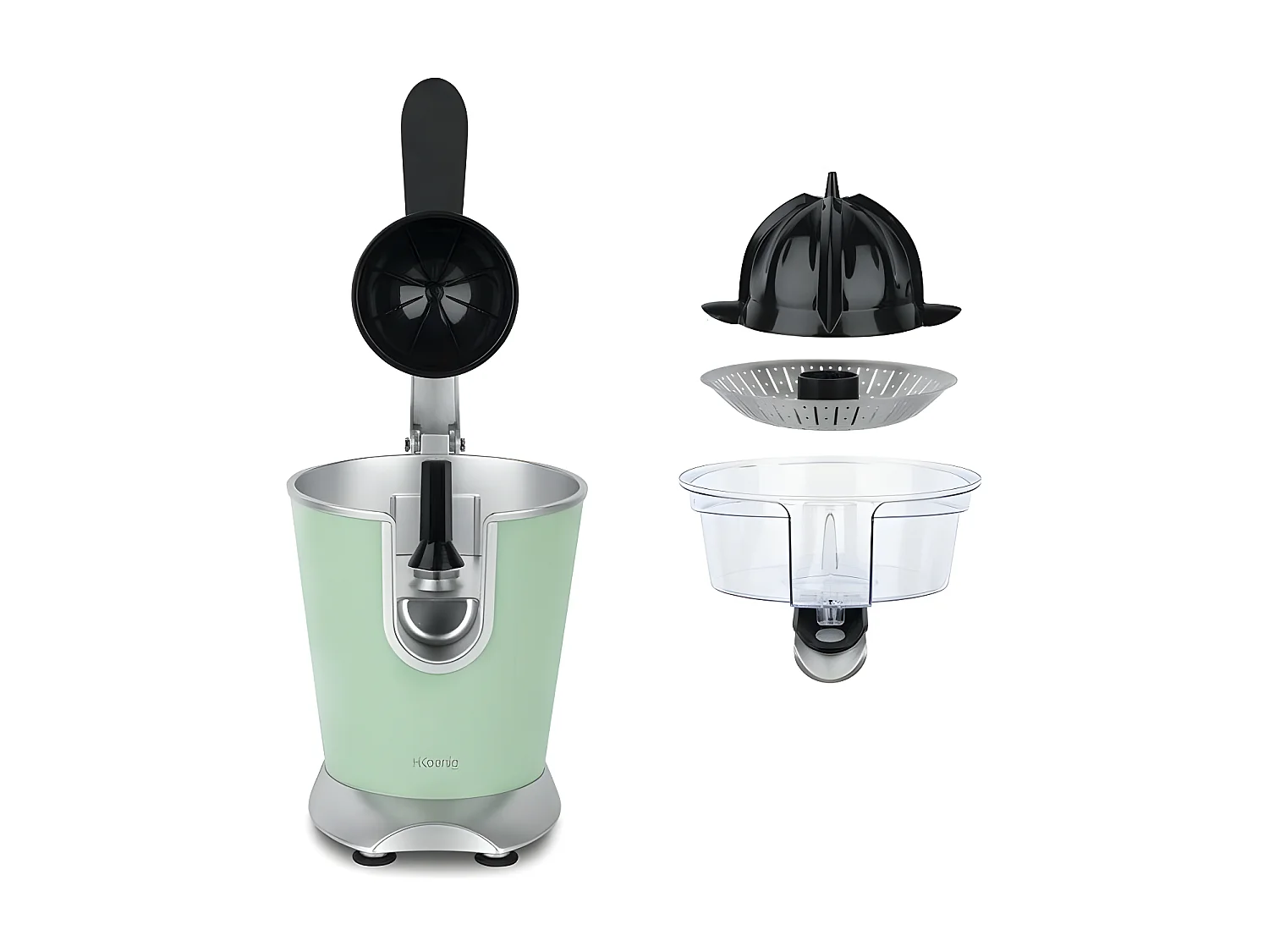 H.KoeNIG/AGR88 - Presse agrumes - Puissance : 160W - Silencieux - Systeme anti-gouttes - Corps en acier inoxydable - Sans BPA