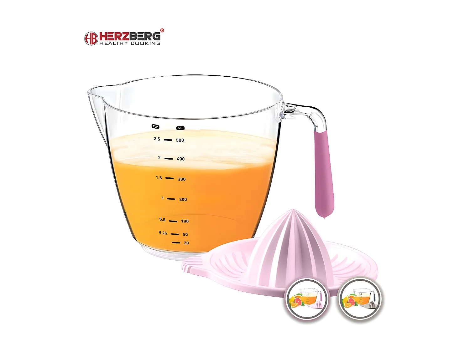 Herzberg HG-CK179: Presse-agrumes et bol doseur Mauve