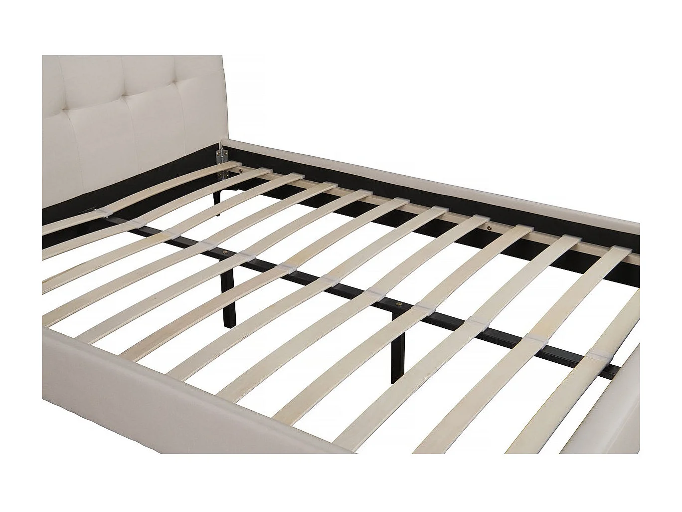 Lit double en tissu capitonné " Aspen" 140 x 190 cm - Beige