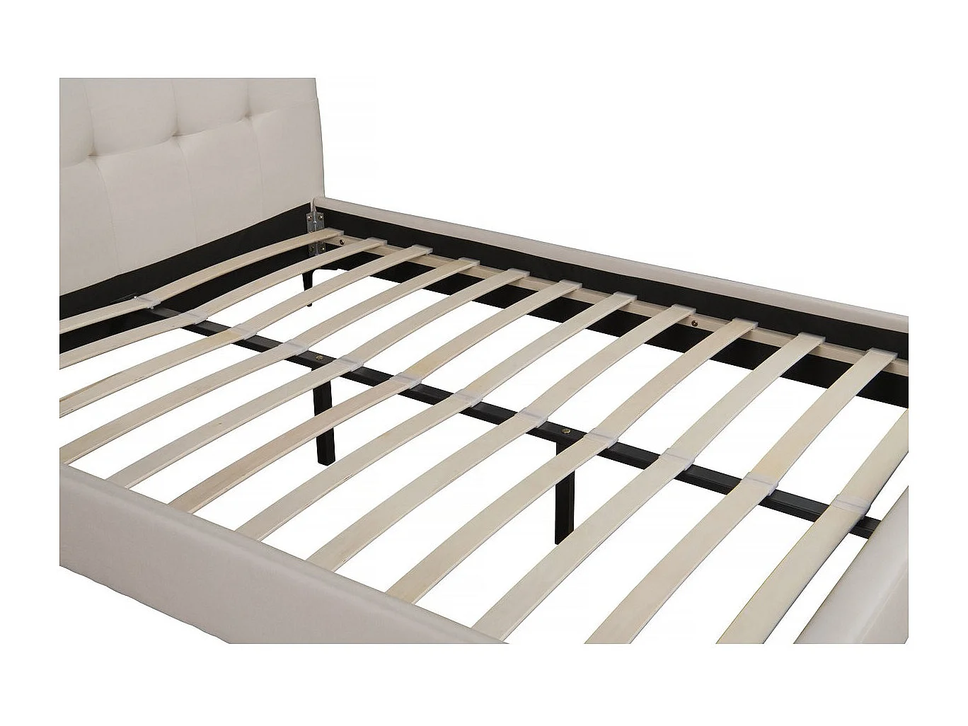 Lit double en tissu capitonné " Aspen" 140 x 190 cm - Beige