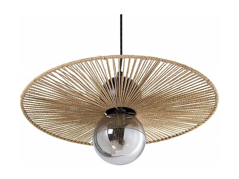 Suspension élégante en métal et rotin pour votre intérieur