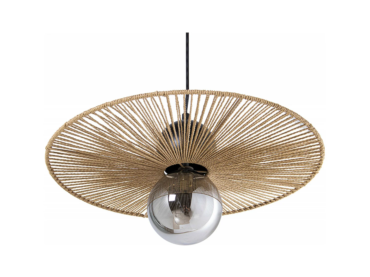 Suspension élégante en métal et rotin pour votre intérieur