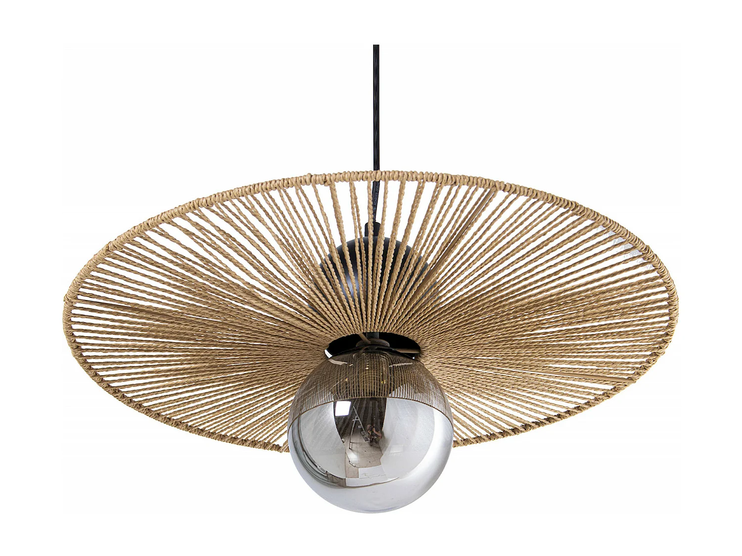 Suspension élégante en métal et rotin pour votre intérieur