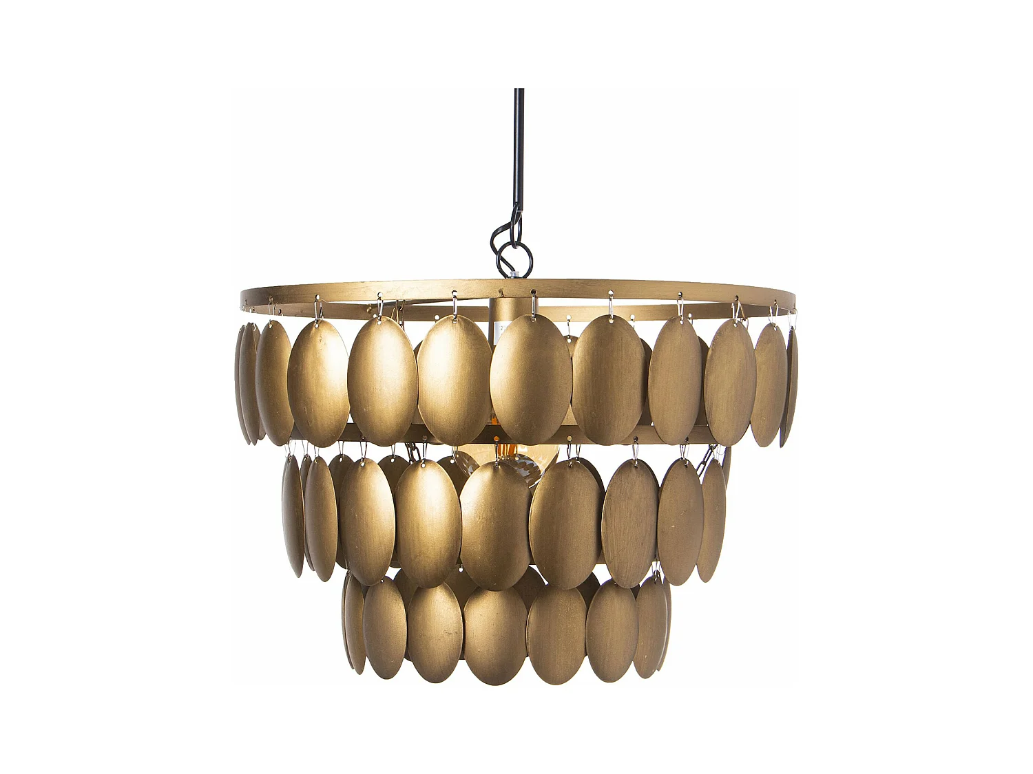 Suspension dorée design pour élégance moderne
