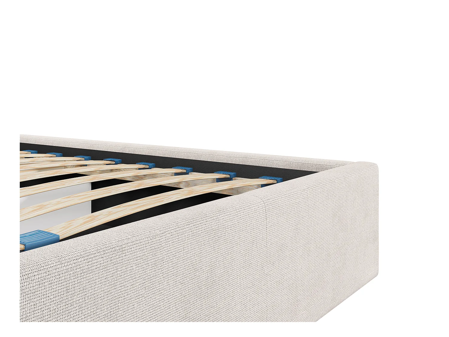 Bed met opbergruimte 180 x 200 cm met hoofdbord met verticale naden - Stof - Beige - KILACLO