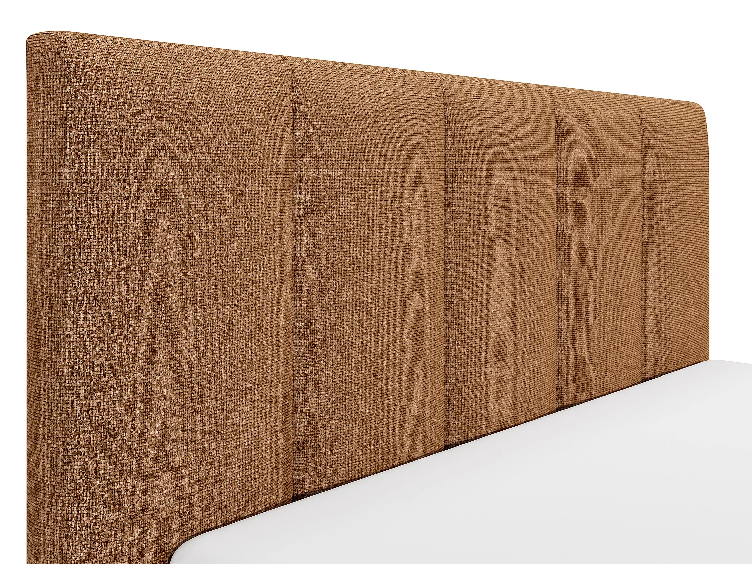 Oppbevaringsseng 180 x 200 cm med sengegavl med vertikale sømmer - Stoff - Terrakotta - KILACLO