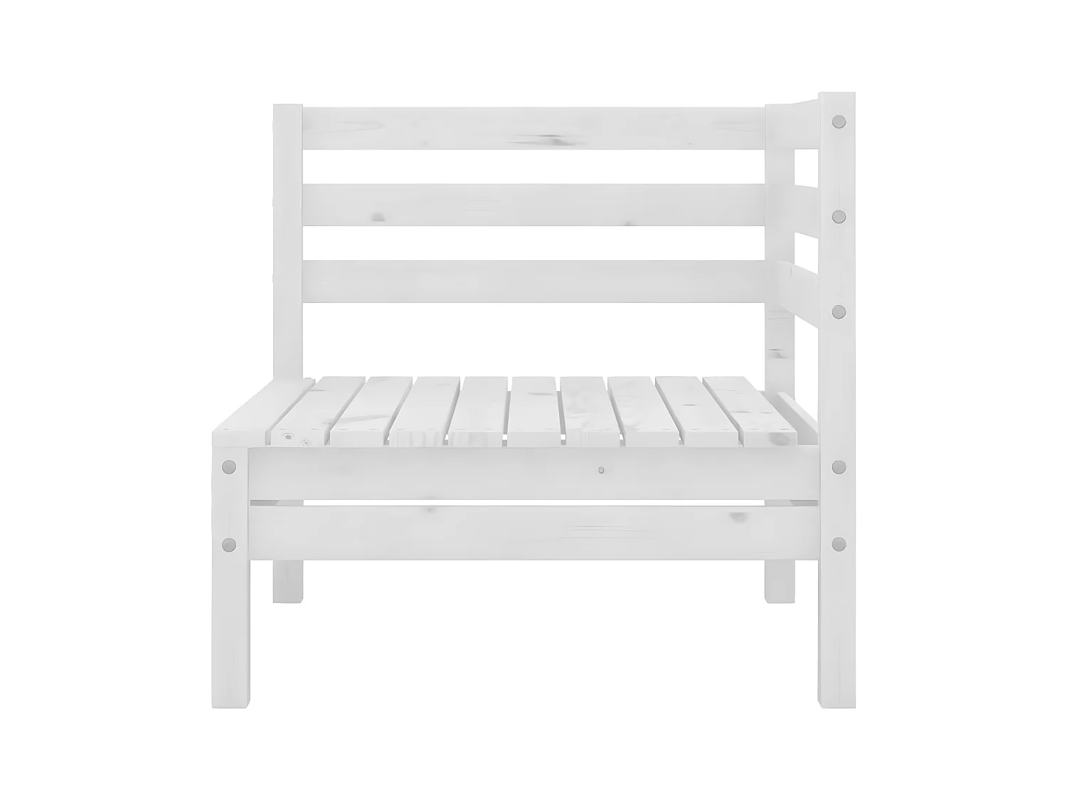Canapé d'angle de jardin Blanc Bois de pin massif