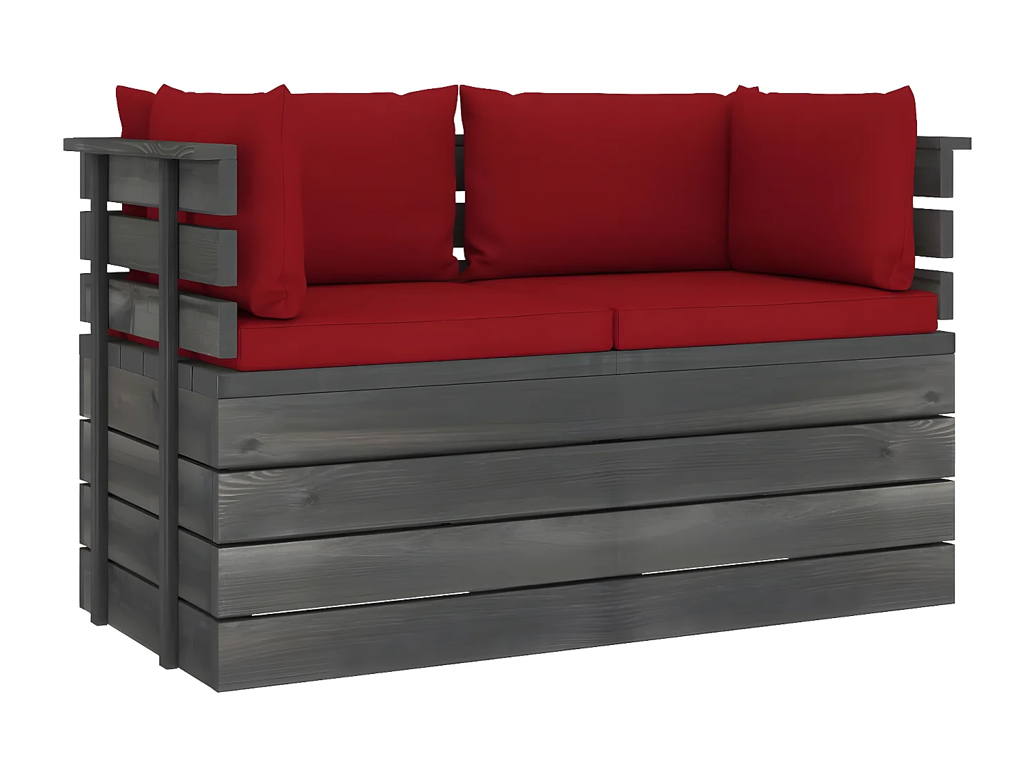 2-zits tuinpalletbank met kussens Dennenhout