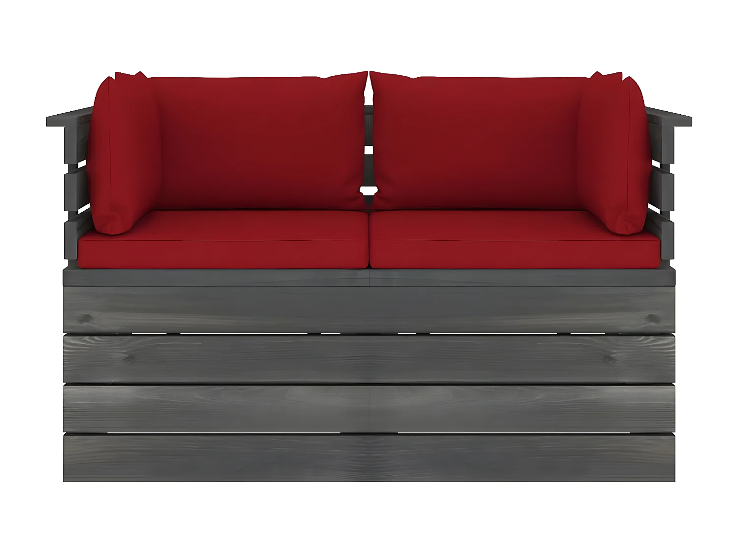 2-zits tuinpalletbank met kussens Dennenhout