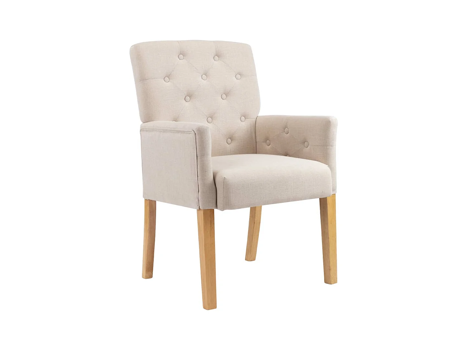 Chaise à manger avec accoudoirs Beige Tissu