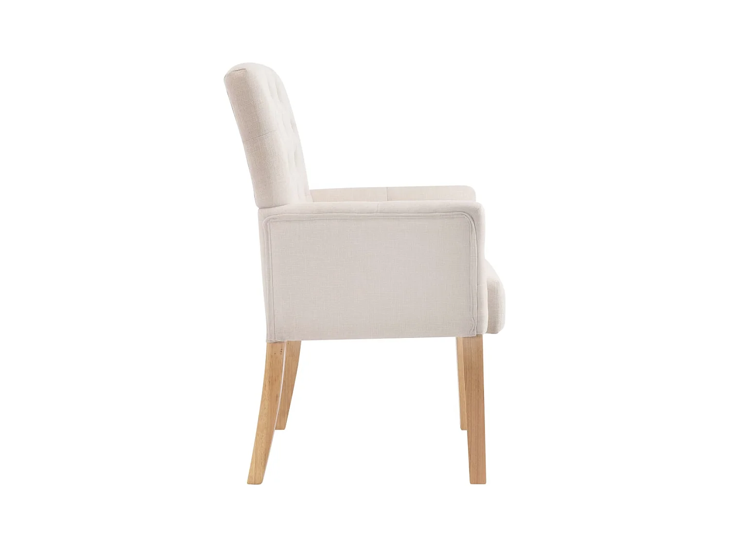 Chaise à manger avec accoudoirs Beige Tissu