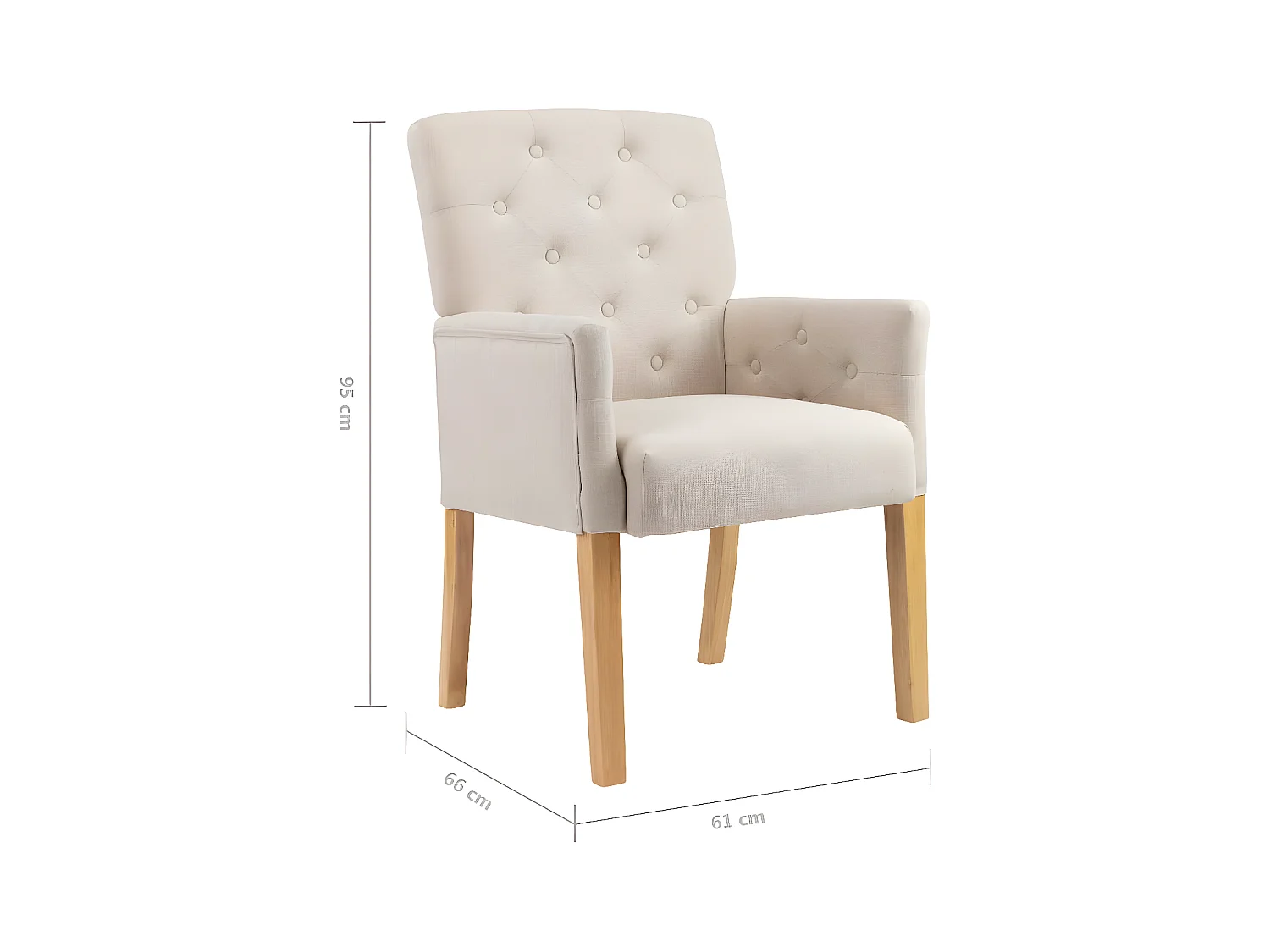 Chaise à manger avec accoudoirs Beige Tissu