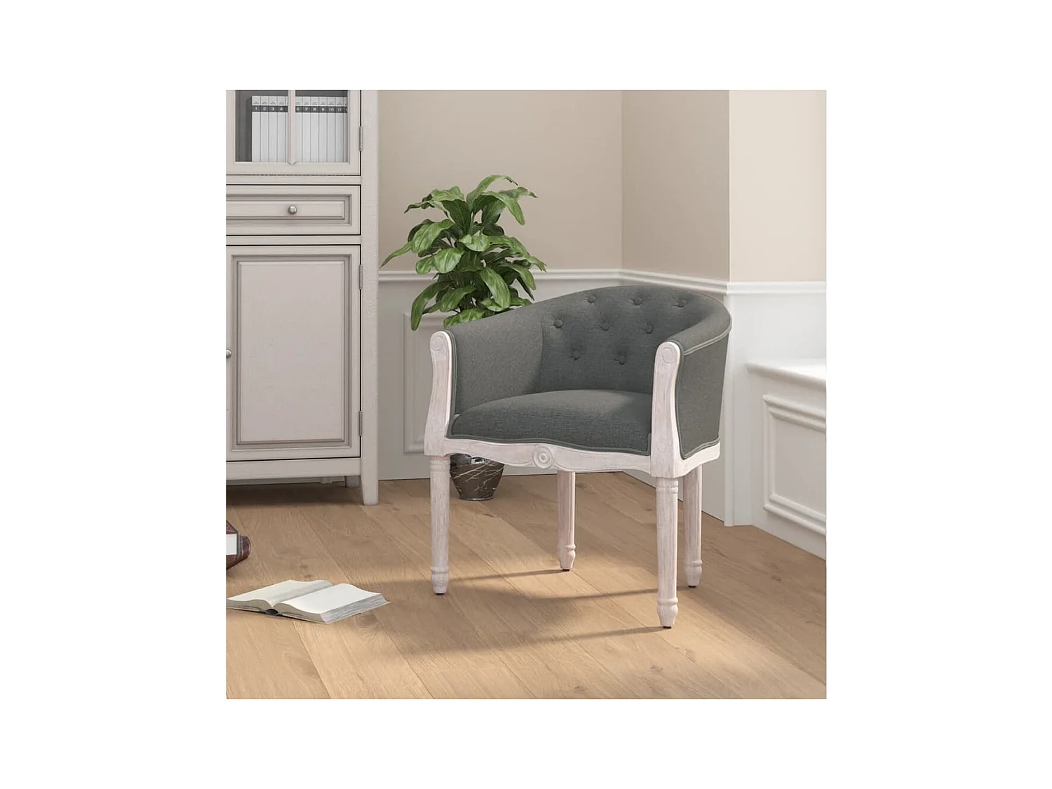Chaise à manger Gris foncé Tissu