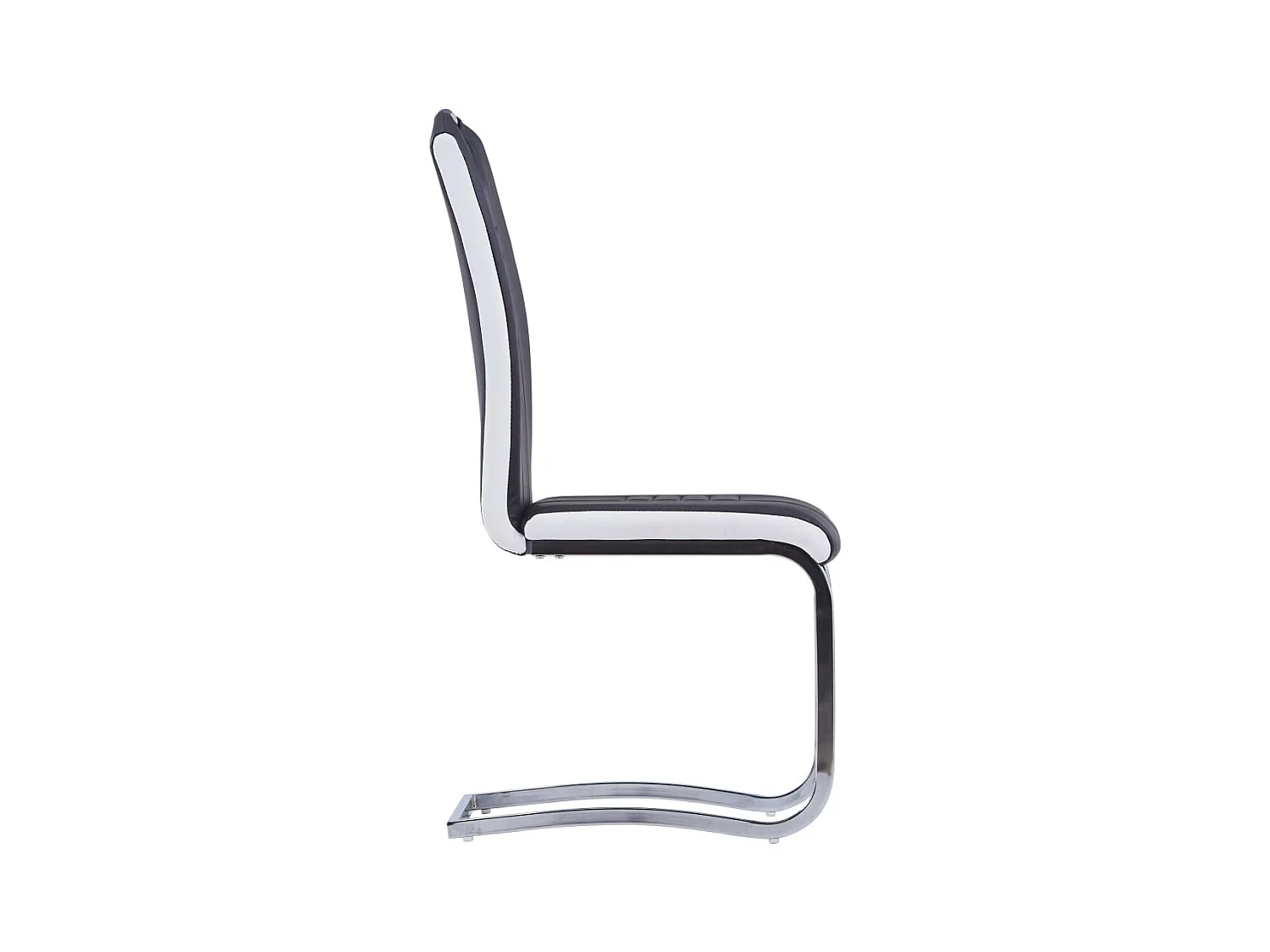 Chaises à manger cantilever lot de 4 noir similicuir