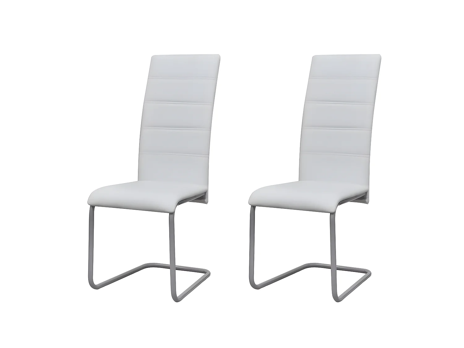 Chaises à manger cantilever lot de 2 blanc similicuir