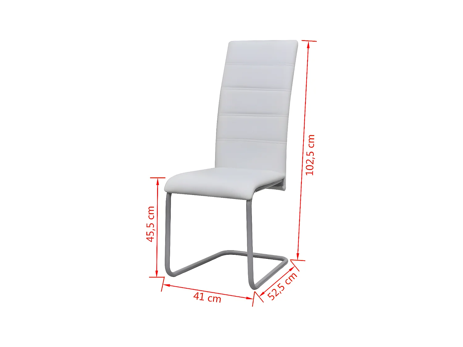 Sledestoel eetkamerstoelen set van 2 wit kunstleer