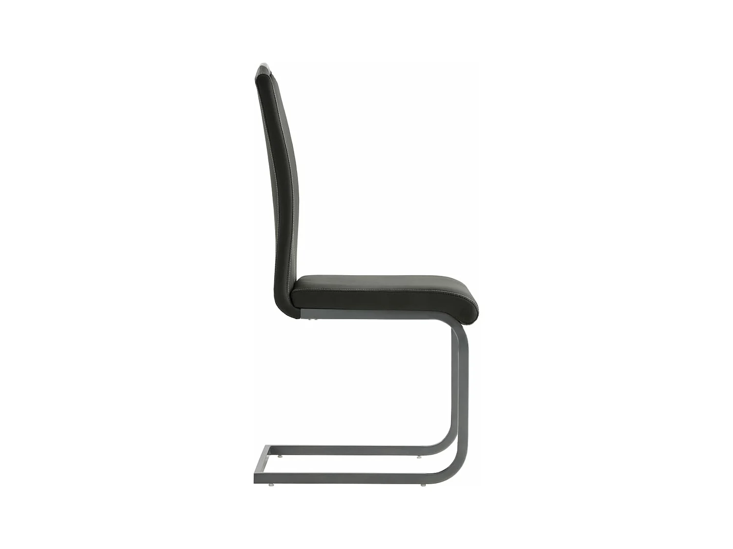 Sledestoel eetkamerstoelen set van 4 grijs kunstleer
