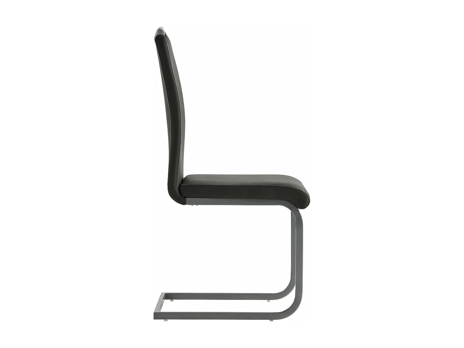 Chaises à manger cantilever lot de 4 gris similicuir