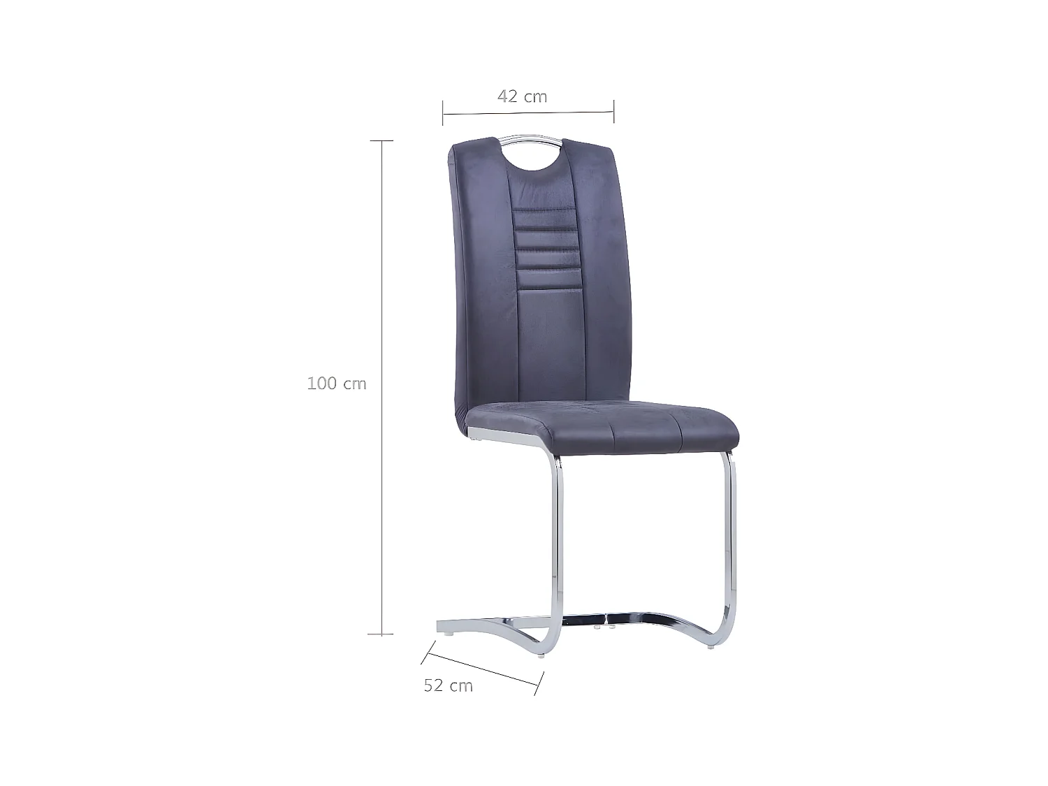 Sledestoel eetkamerstoelen set van 4 grijs kunstleer suède