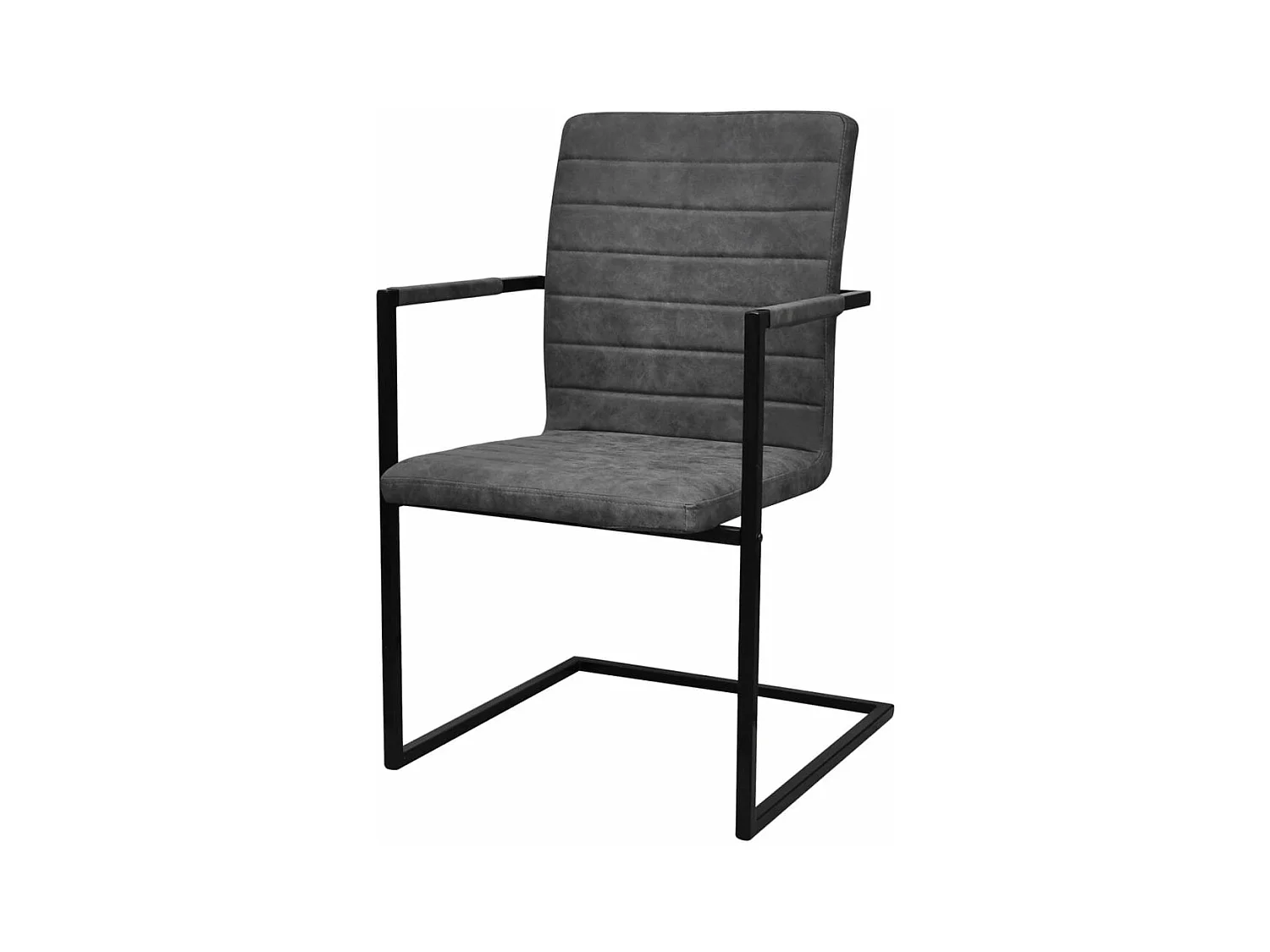 Chaises à manger cantilever lot de 6 gris similicuir
