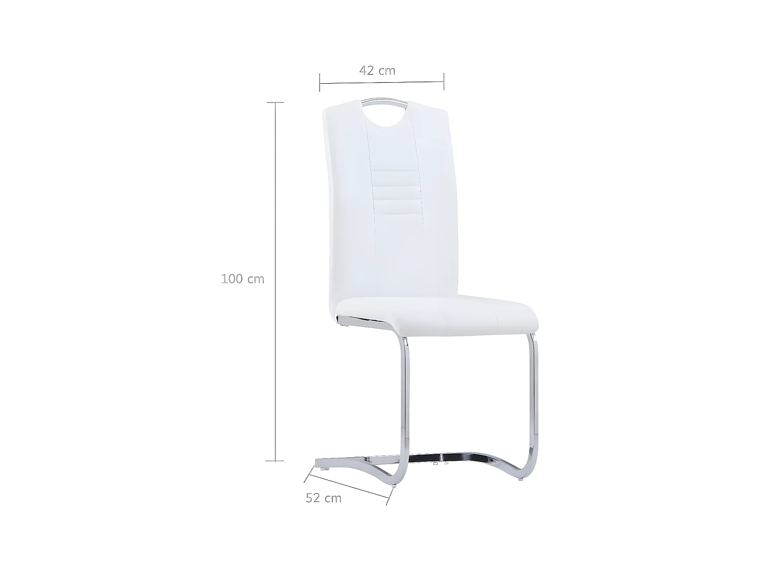 Chaises à manger cantilever lot de 2 blanc similicuir
