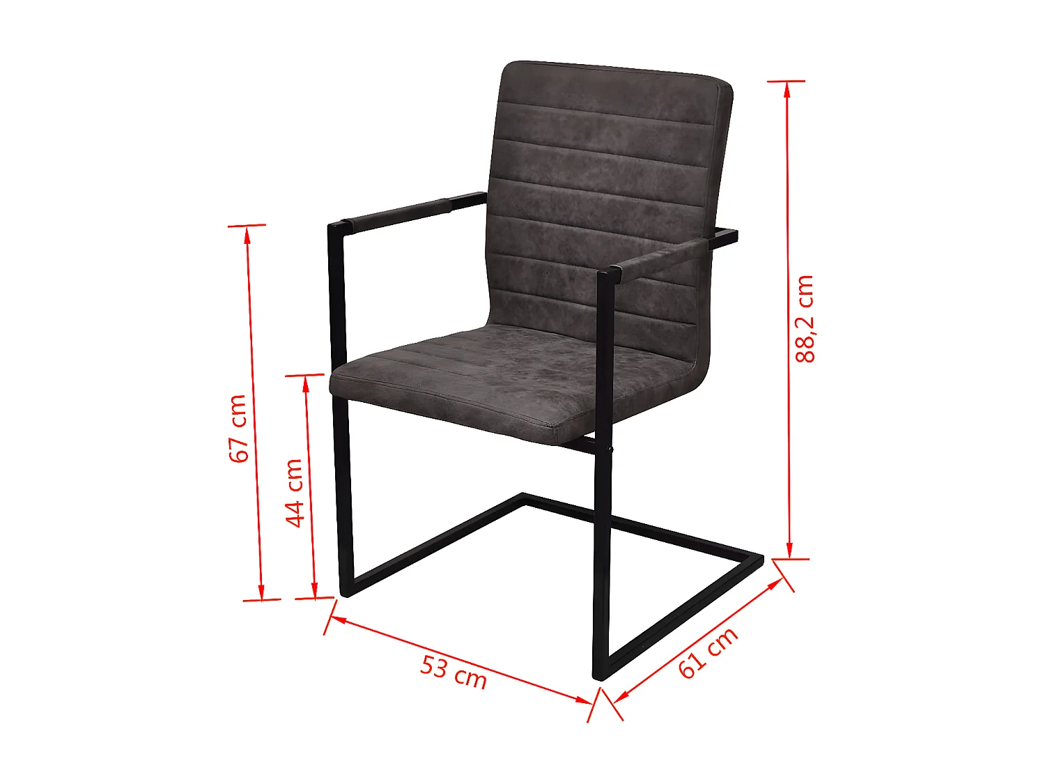 Sledestoel eetkamerstoelen set van 2 bruin kunstleer