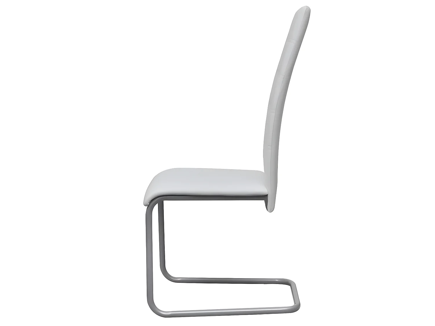 Conjunto de 4 cadeiras de jantar cantilever em couro sintético branco