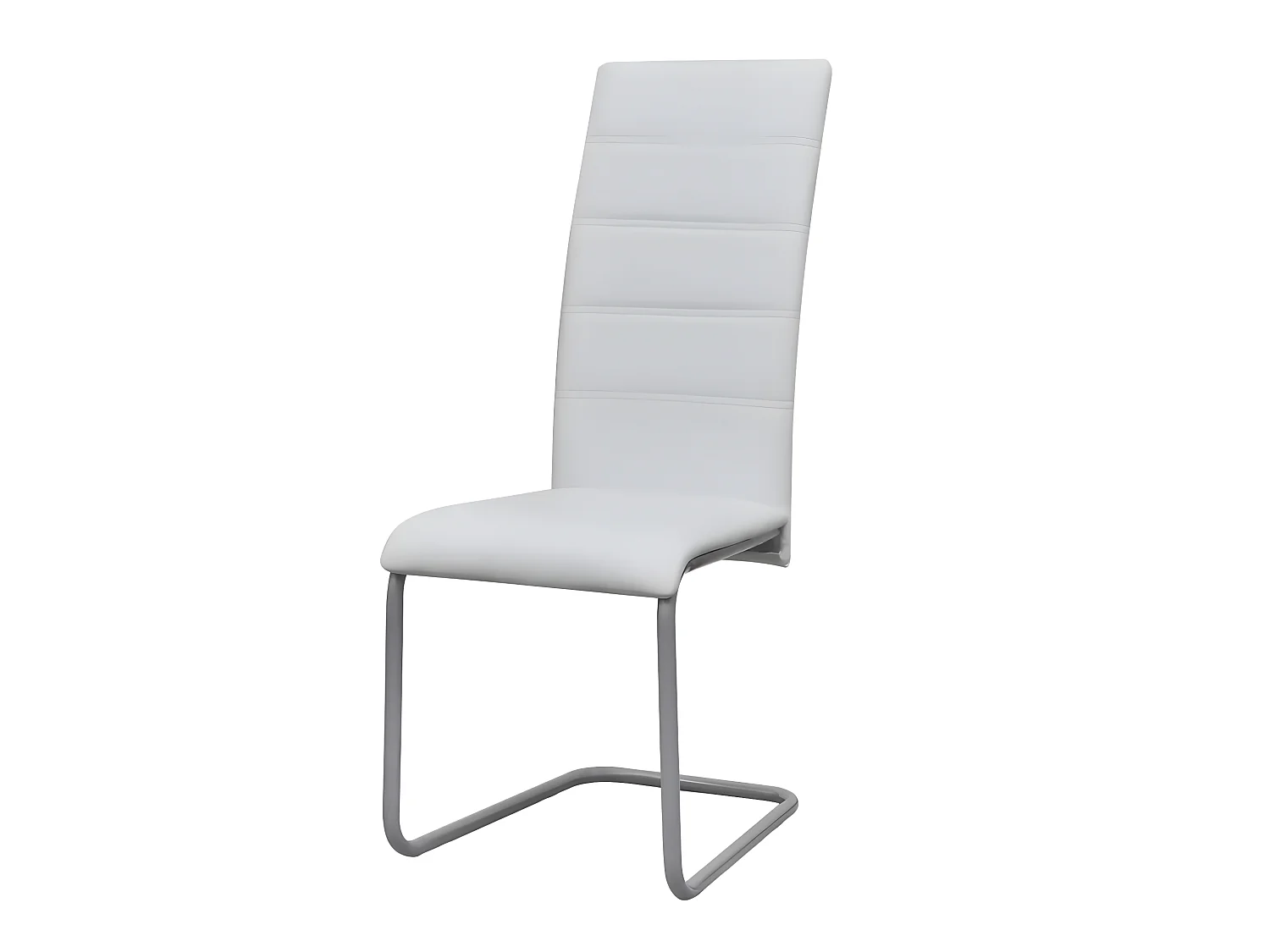 Chaises à manger cantilever lot de 4 blanc similicuir