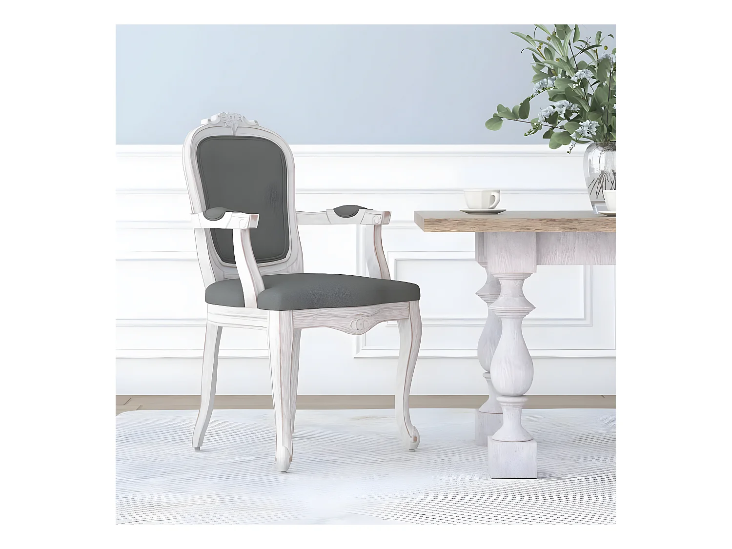 Sedia da pranzo grigio scuro tessuto 62x59,5x100,5 cm