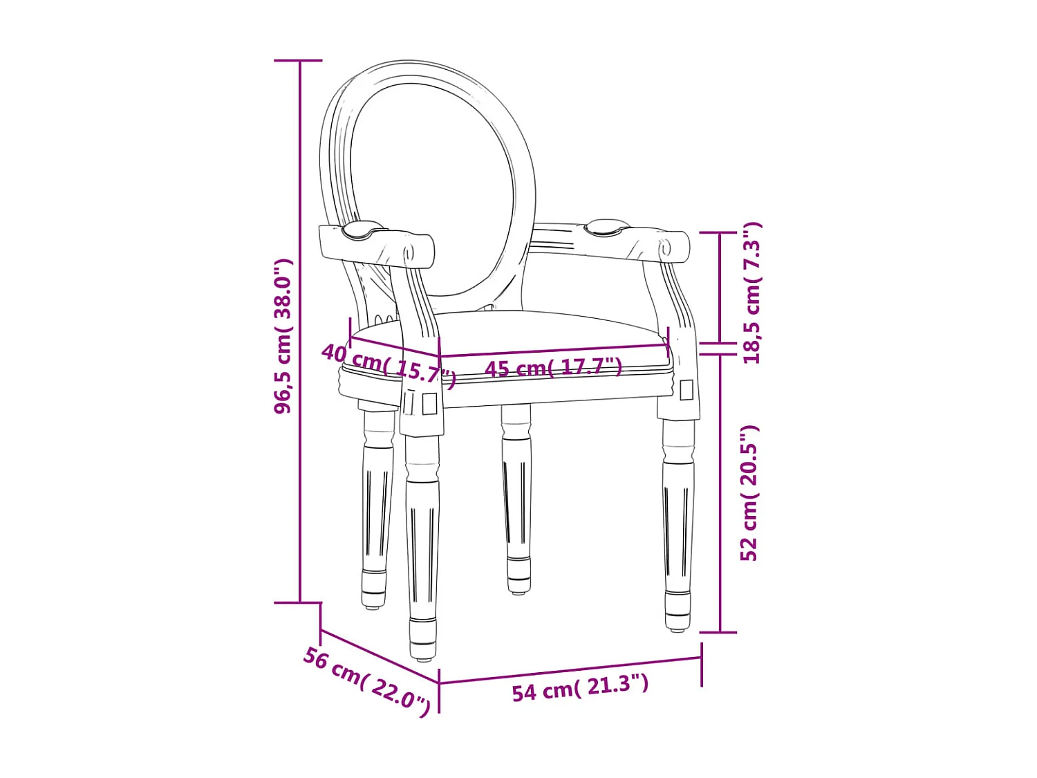 Sedia da pranzo grigio scuro 54x56x96,5 cm velluto
