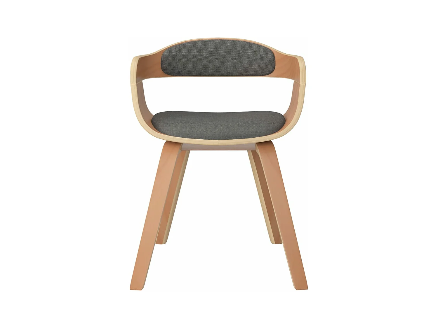 Chaise à manger 2 pcs gris clair bois courbé et tissu