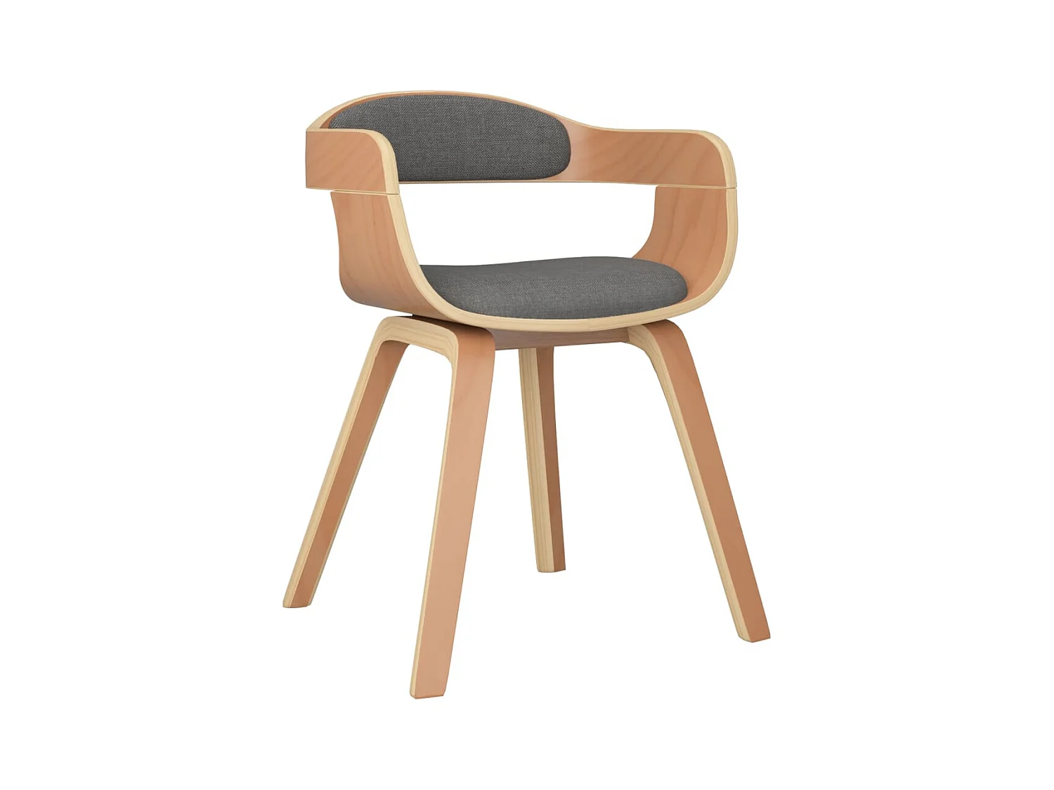 Chaise à manger Gris clair Bois courbé et tissu