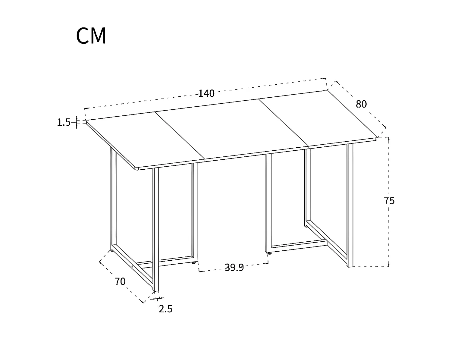 Eetkamer set (Set, 140×80×75 cm eettafel met 4 stoelen)
