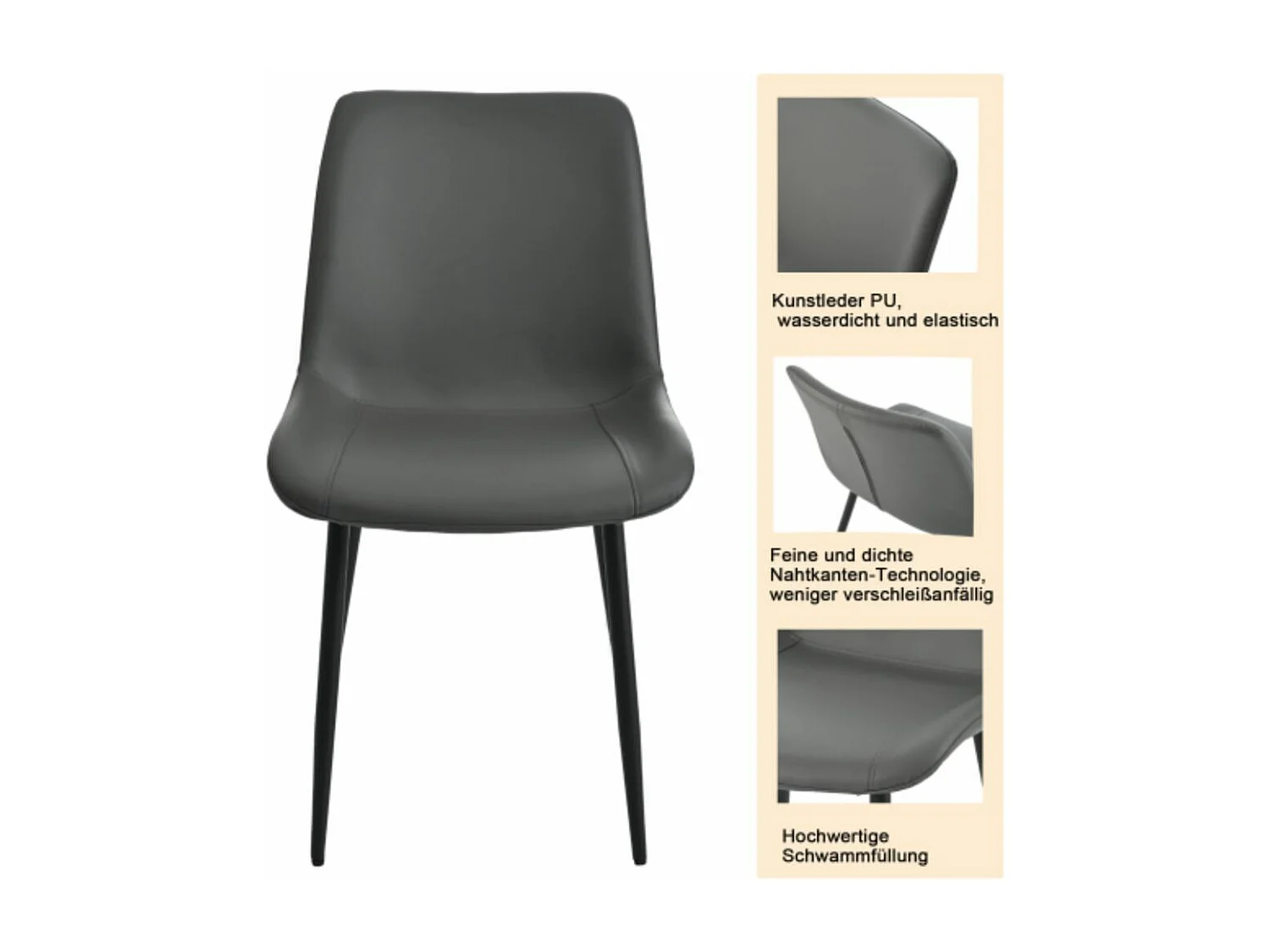 Tafel- en stoelenset, eettafel met 4 stoelen, 140×80cm