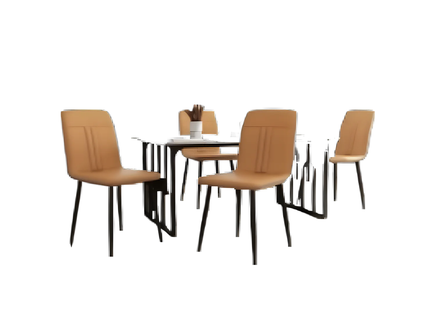 Eettafel met 4 stoelen, 140×80 cm