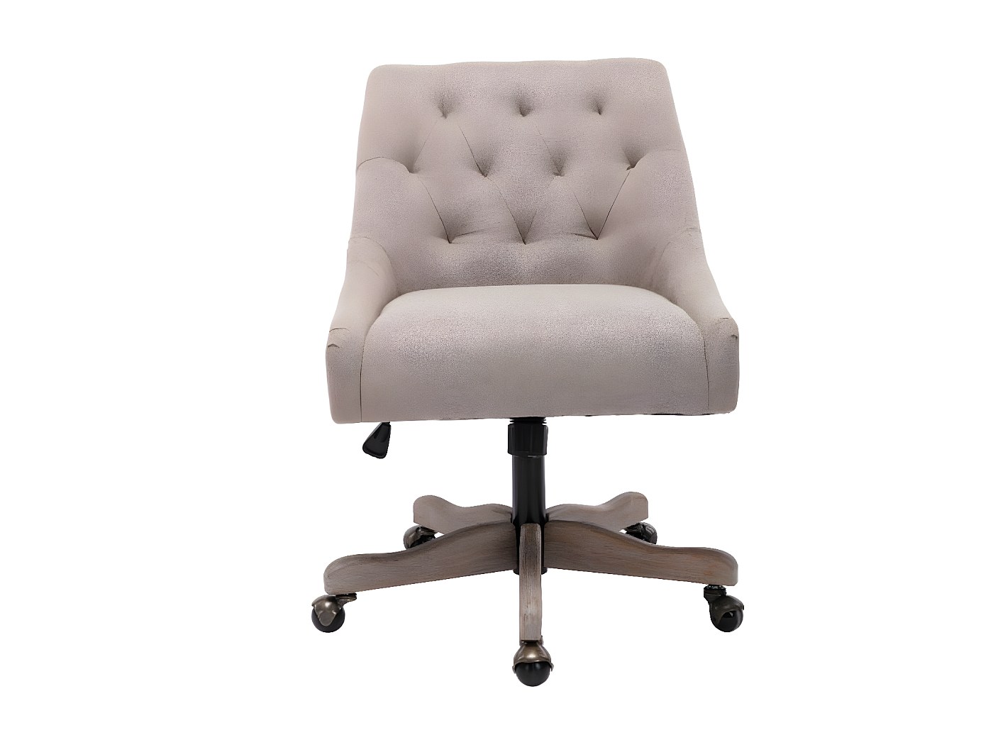 WOLTU Chaise de Bureau,Chaise Pivotante sans roulettes,Fauteuil Relax en Cuir Ciré,Marron