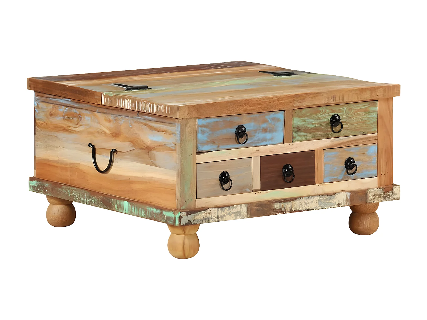 Salontafel Teruggewonnen hout 70 x 70 x 38 cm