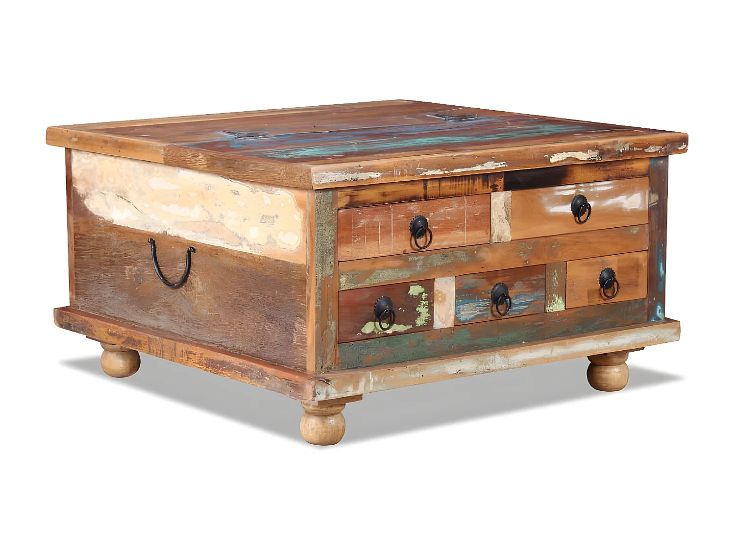 Salontafel Teruggewonnen hout 70 x 70 x 38 cm