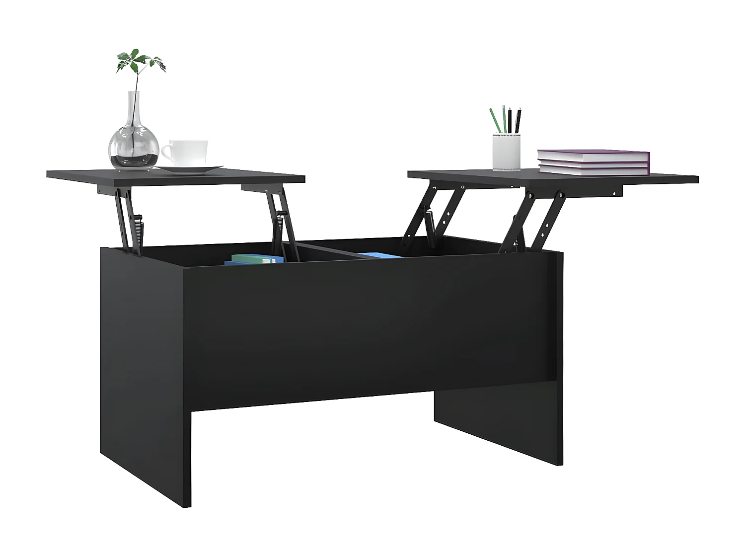 Table basse Noir 80x50x42,5 cm Bois d'ingénierie