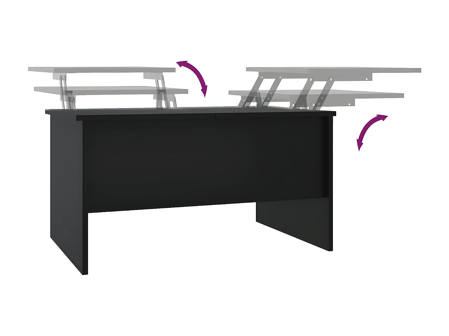 Table basse Noir 80x50x42,5 cm Bois d'ingénierie