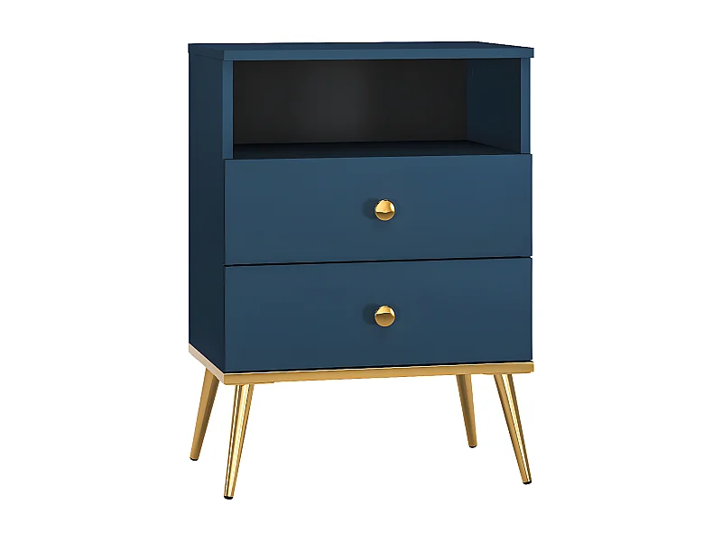 Chevet 2 tiroirs Thalia Bleu